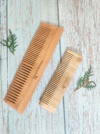 Neem Wood Combs- Set of 2(Small & Big)