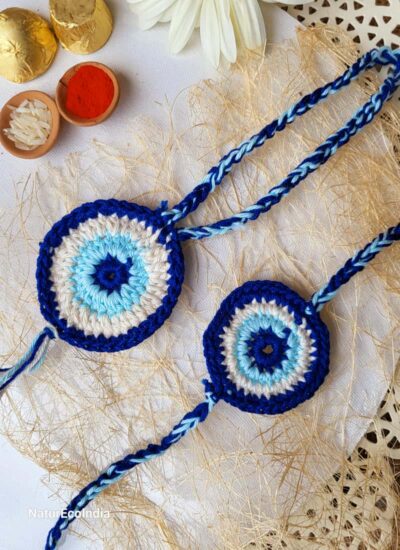 "Evil Eye Joda" Crochet Rakhi