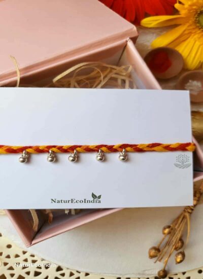 "Panchtatva" 5 silver bead rakhi